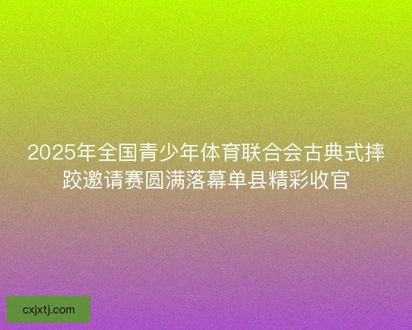 2025年全国青少年体育联合会古典式摔跤邀请赛圆满落幕单县精彩收官