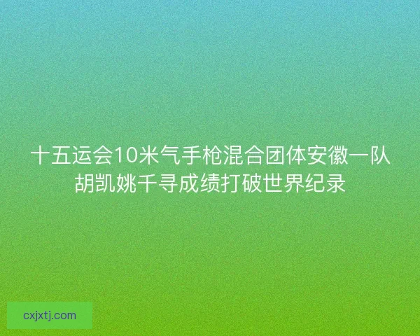 十五运会10米气手枪混合团体安徽一队胡凯姚千寻成绩打破世界纪录