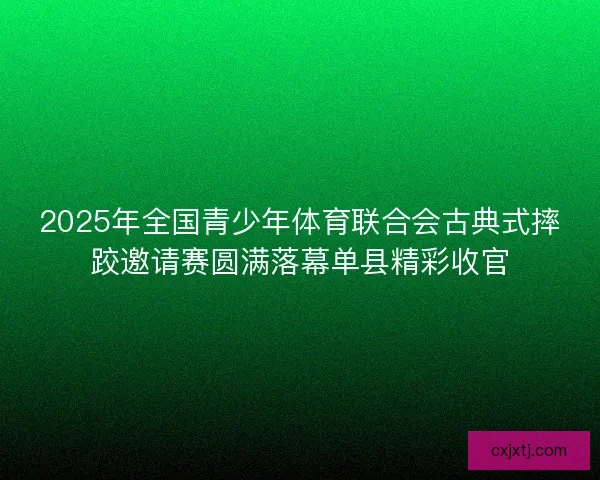 2025年全国青少年体育联合会古典式摔跤邀请赛圆满落幕单县精彩收官